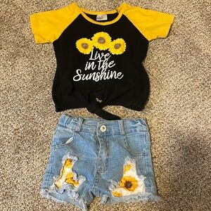 Live in the sunshine sunflower outfit size 2 to 3T